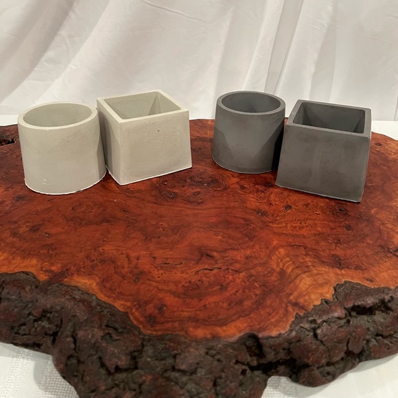 Handmade Small plant pot circular and square set of 2 - Picture 4 of 10